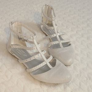 Silver Strappy Flats Size 13